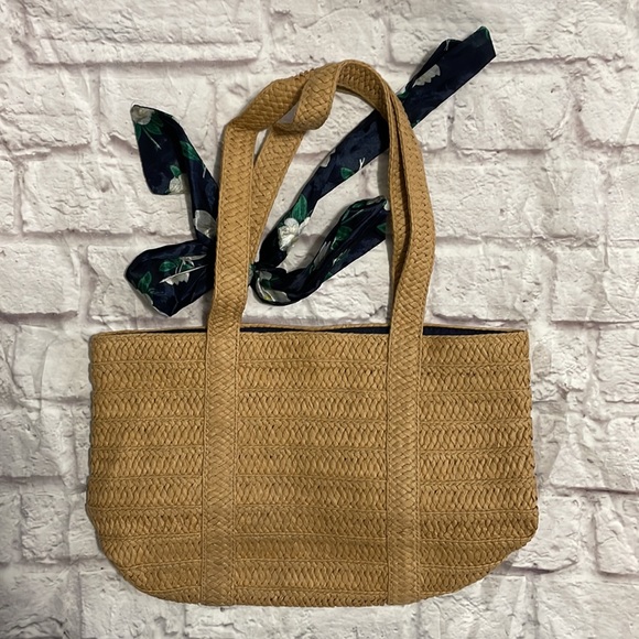 Draper James Straw Bag with Floral Scarf - Picture 3 of 5